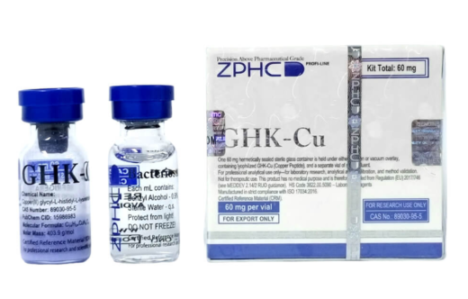 GHK-Cu 60 mg Kit ZPHC | Peptídeo Liofilizado para Reconstituição | GHK-Cu + Água Bacteriostática