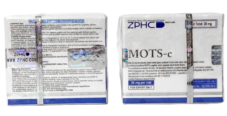 MOTS-c 20 mg Kit | Peptídeo liofilizado 20 mg + água bacteriostática | ZPHC
