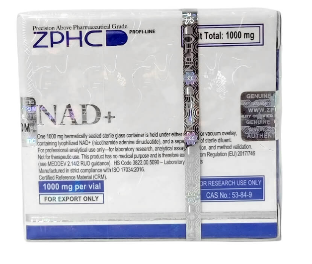 ZPHC NAD+ | 1000 mg | 1 Frasco Liofilizado + Água Bacteriostática | Nicotinamida Adenina Dinucleotídeo (NAD+)