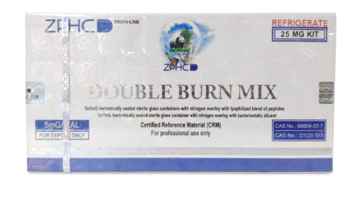 Double Burn Mix ZPHC | 25 mg | 5 Frascos Liofilizados de 5 mg | Blend de AOD 9604 + Fragmento HGH 176-191 para Reconstituição