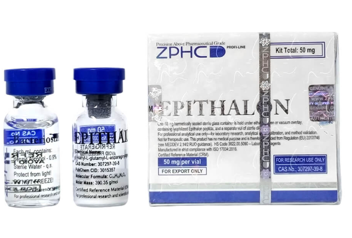 Epithalon 50 mg ZPHC | 1 Frasco Liofilizado + Diluente Estéril | Tetrapeptídeo Sintético para Reconstituição
