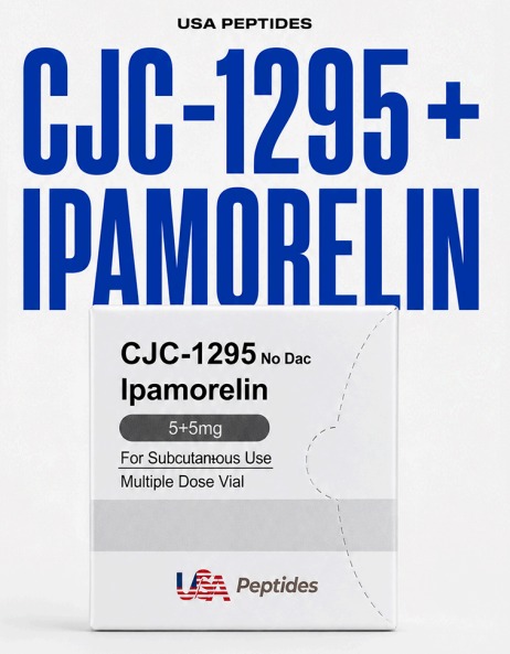 CJC-1295 no Dac + IPAMORELIN 10mg (5mg de CJC + 5mg de IPA) + 1 vial água bac – USA Peptides